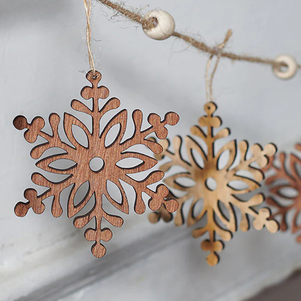 Wooden Snowflake Garland