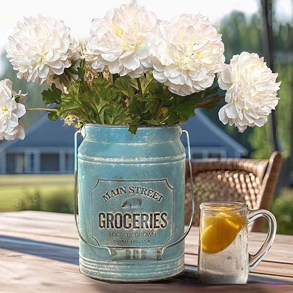 Blue Groceries Pail