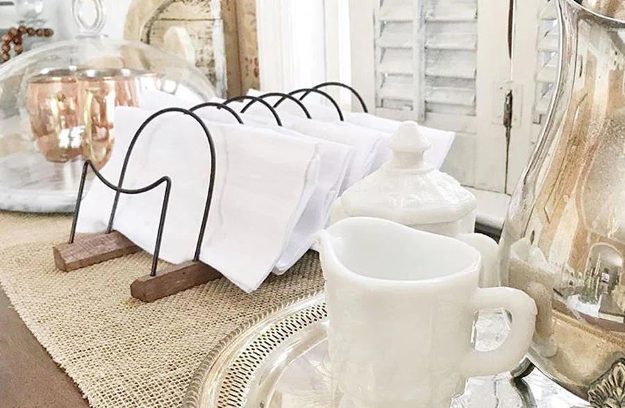 Primitive Rustic Metal Mail Holder, Set of 2