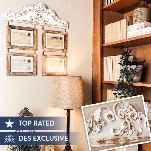 Distressed Wall Corbel With Hanging Frames