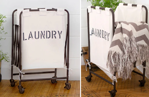Vintage Canvas Foldable Laundry Cart