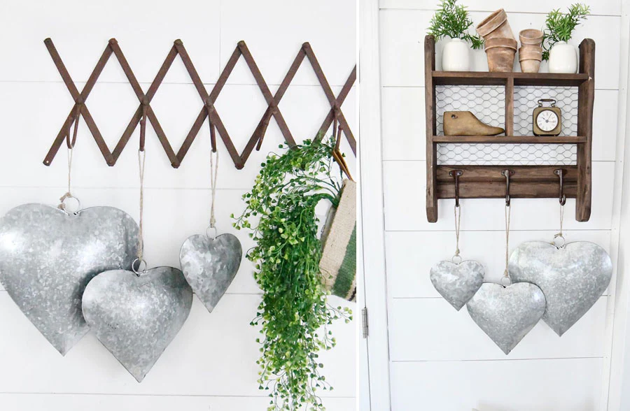 Oversized Rustic Heart Decor, Set of 3