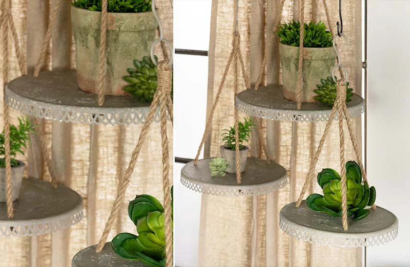 Trimmed Hanging Shelves Set of 3