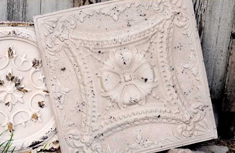 HUGE Distressed Ornate Ceiling Tile