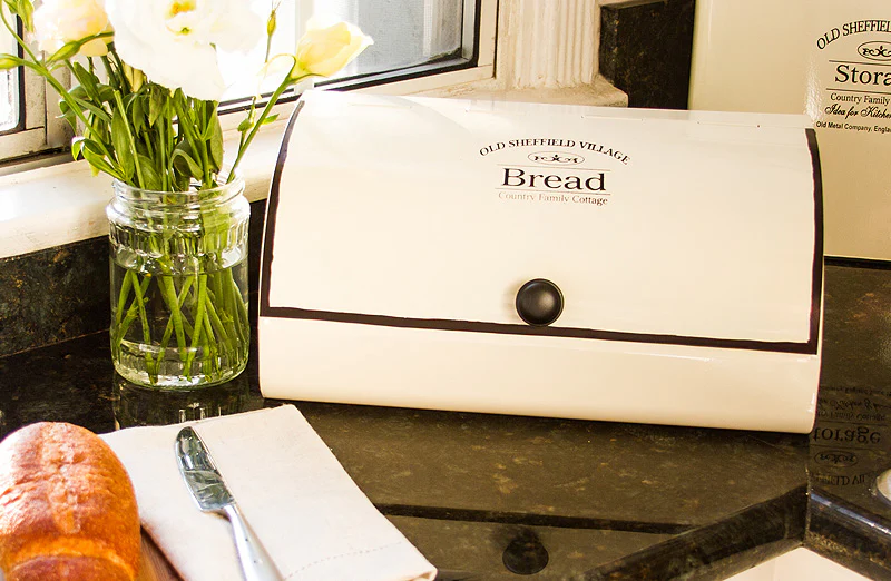 Old Sheffield Village Inspired Enamelware Bread Box