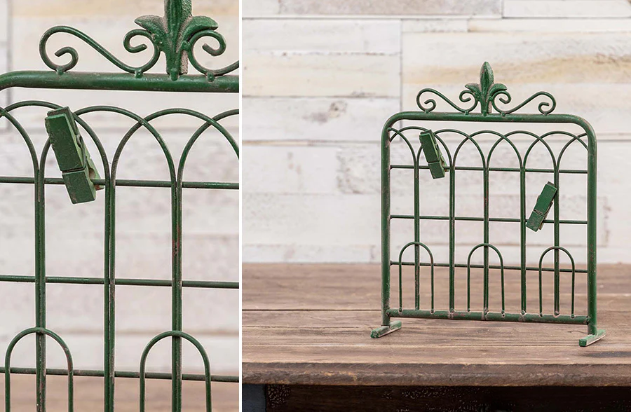 Green Tabletop Gate Photo Display