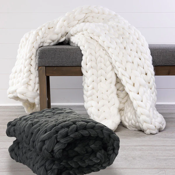 Chunky Knitted Throw, Pick Your Style