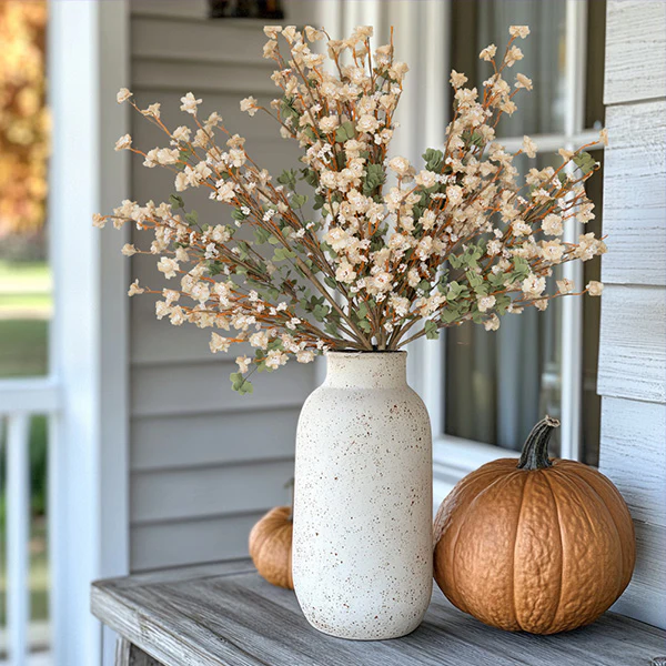 Lifelike Beige Wild Zinnia Spray, Set of 4