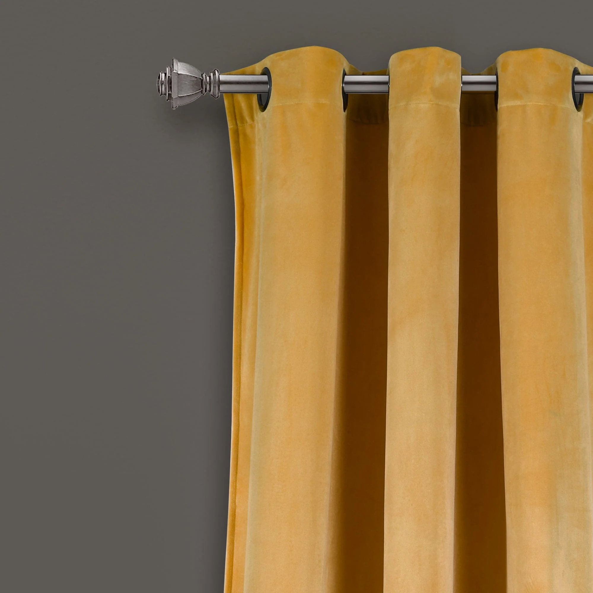 Prima Velvet Solid Grommet Light Filtering Window Curtain Panel Set