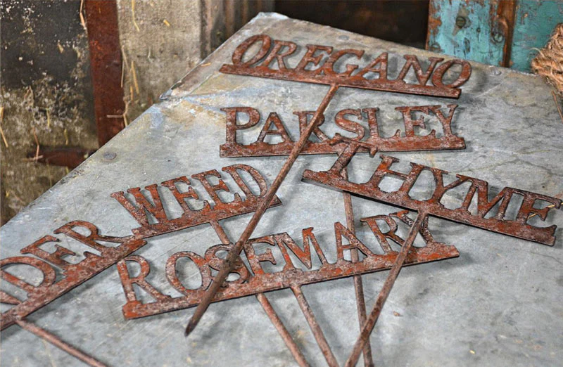 Metal Herb Garden Signs Set of 6
