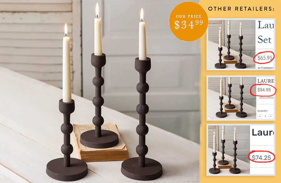 Textured Metal Bulb Candle Sticks, Set of 3