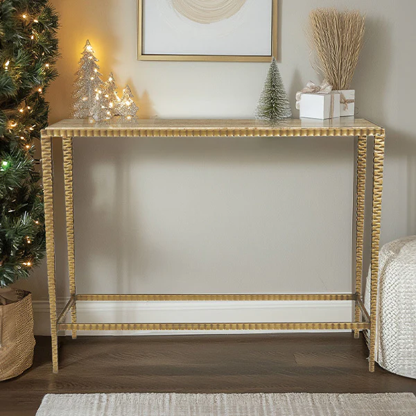 Marble and Iron Console Table