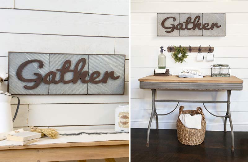 *HUGE* Galvanized Metal Gather Sign