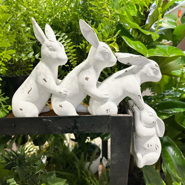 Playful Friends Bunny Decor Statues