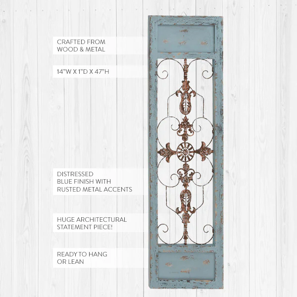 Old Carved Wooden and Iron Garden Gate
