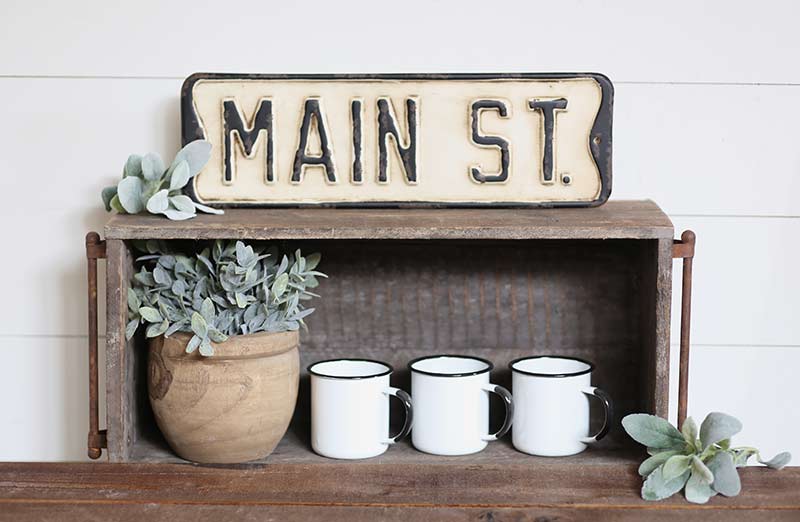 White Enamelware Mugs Set of 4