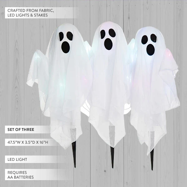 Light Up Ghost Stakes, Set of Three