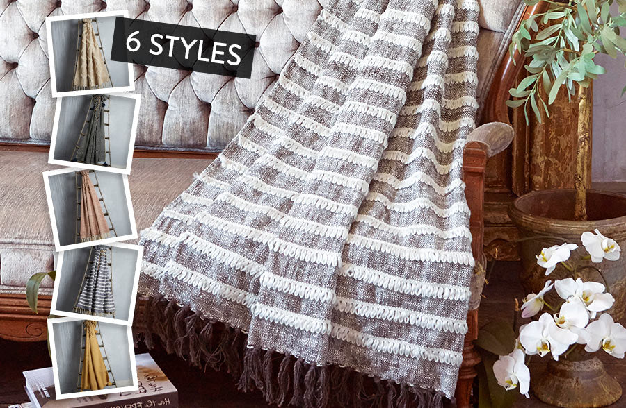 Woven Cotton Throw Blankets, Pick Your Style