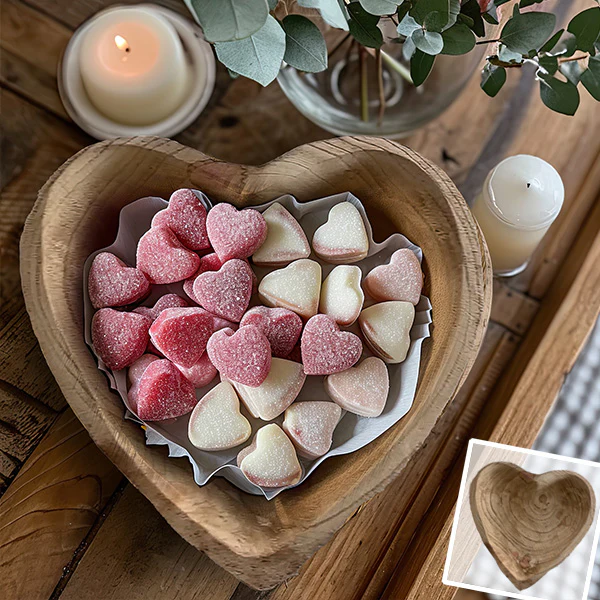 Heart Shaped Wood Bowl