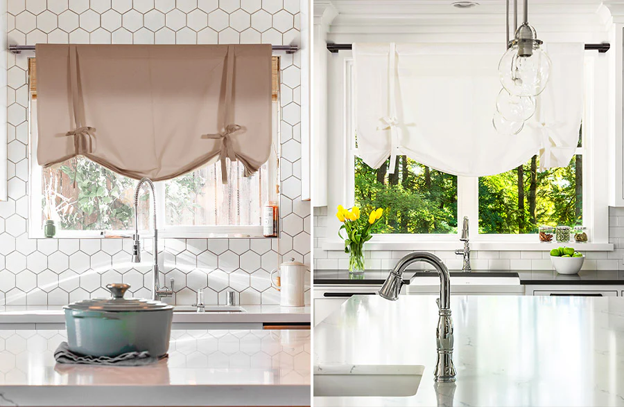 Tie Front Curtain Panel, Pick Your Color