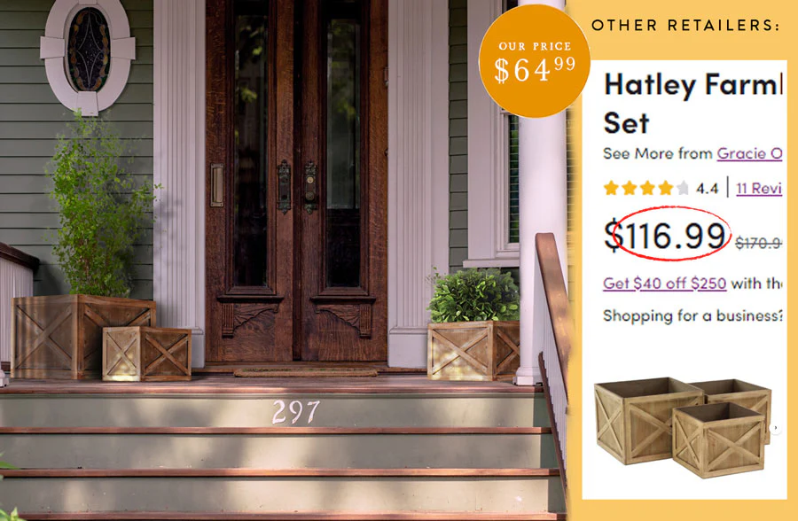 Distressed Barnwood Planters, Set of 3