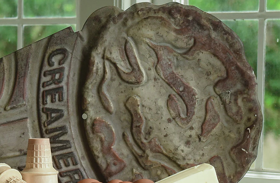 HUGE Rusted Finish Vintage Creamery Sign