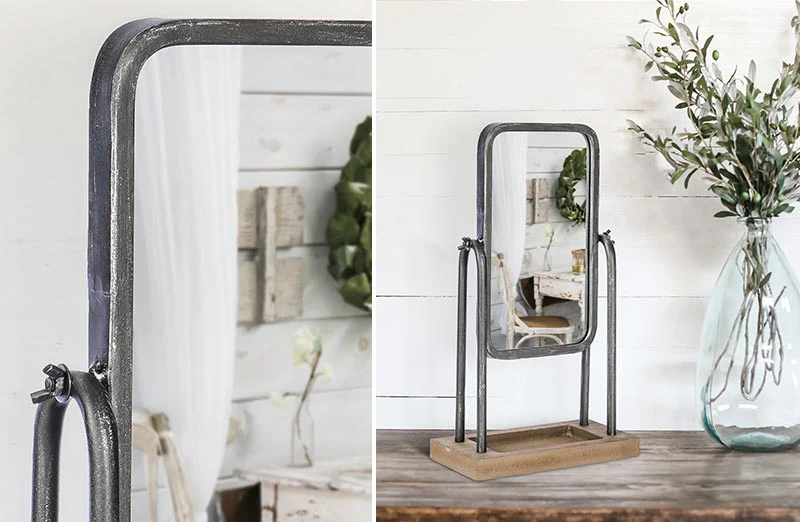 Rectangle Tabletop Mirror with Tray