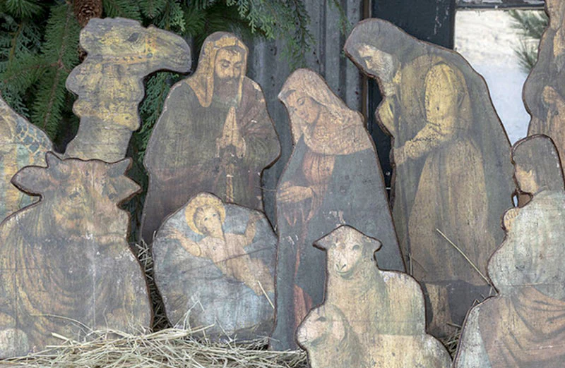 Wooden Tabletop Nativity  Set of 12