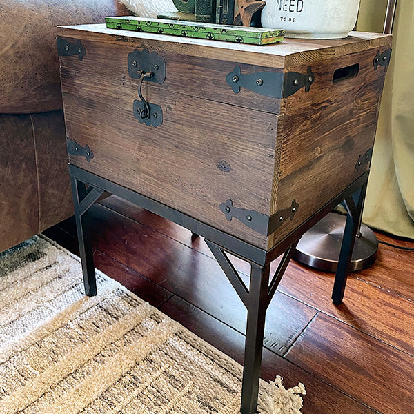 Reclaimed Wood Storage Trunk Table