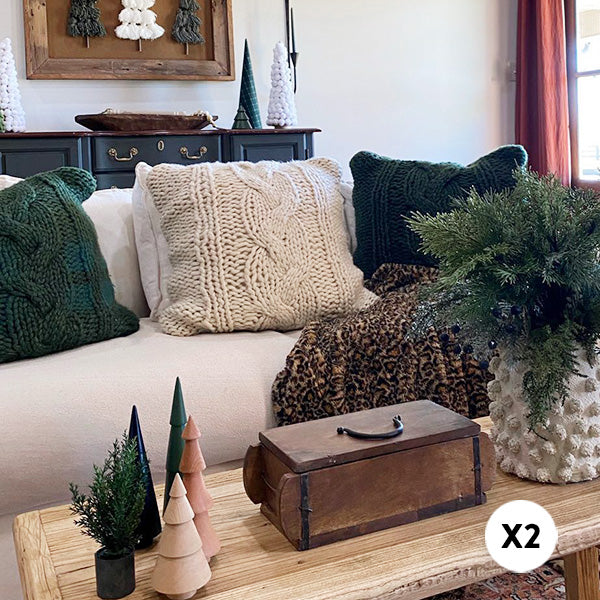 Repurposed Antique Wooden Brick Mold with Lid, Set of 2