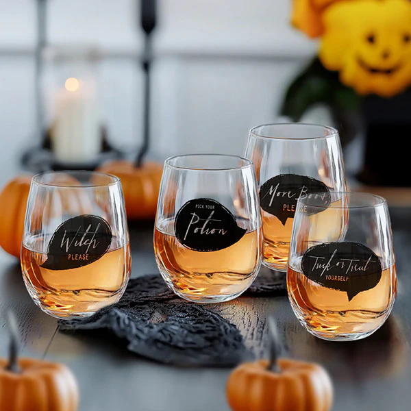 Eerie Stemless Wine Glasses, Set of 4