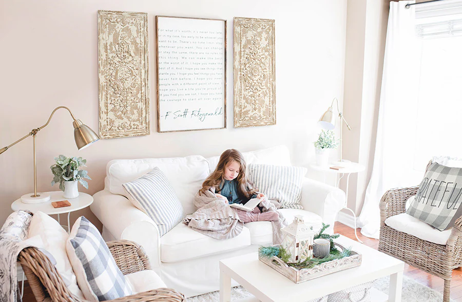 Chippy Carved Wall Panels, Set of 2