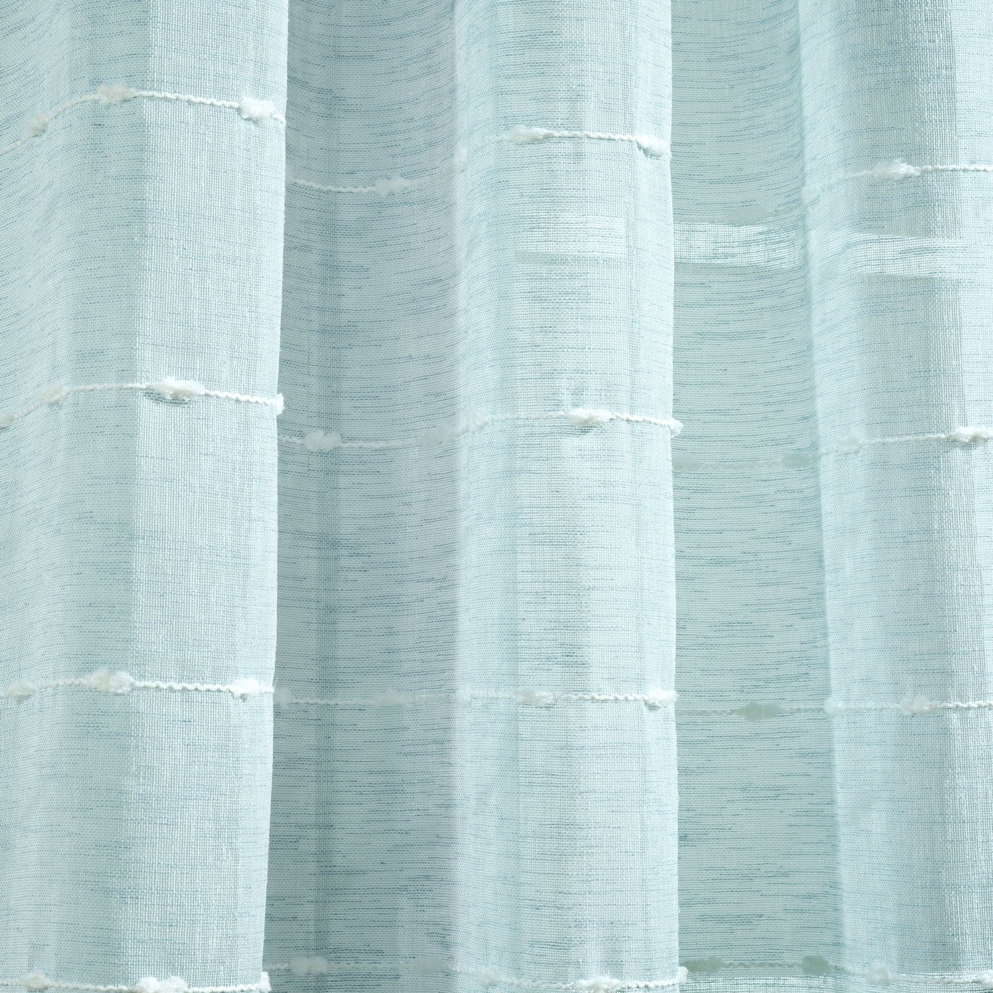 Farmhouse Textured Grommet Sheer Window Curtain Panel Set
