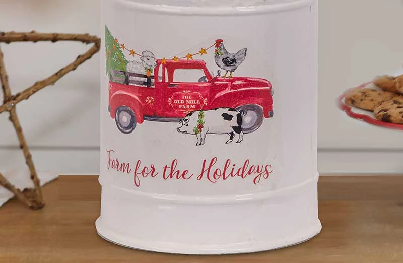 Farm For The Holidays Christmas Milk Jug