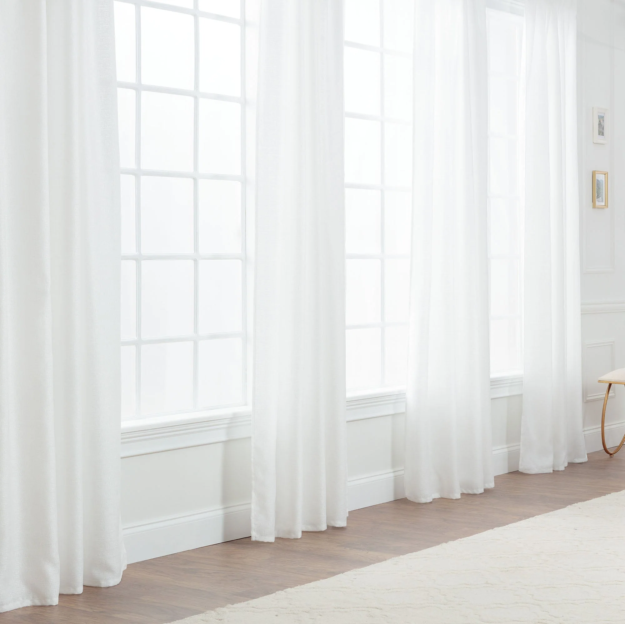 Faux Belgian Flax Solid Curtains
