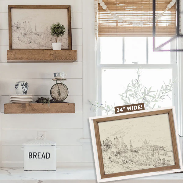 Vintage-Inspired Line Art Painting