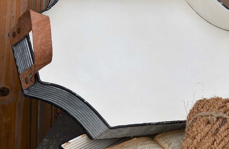 White Enamel Tray Set Of 2