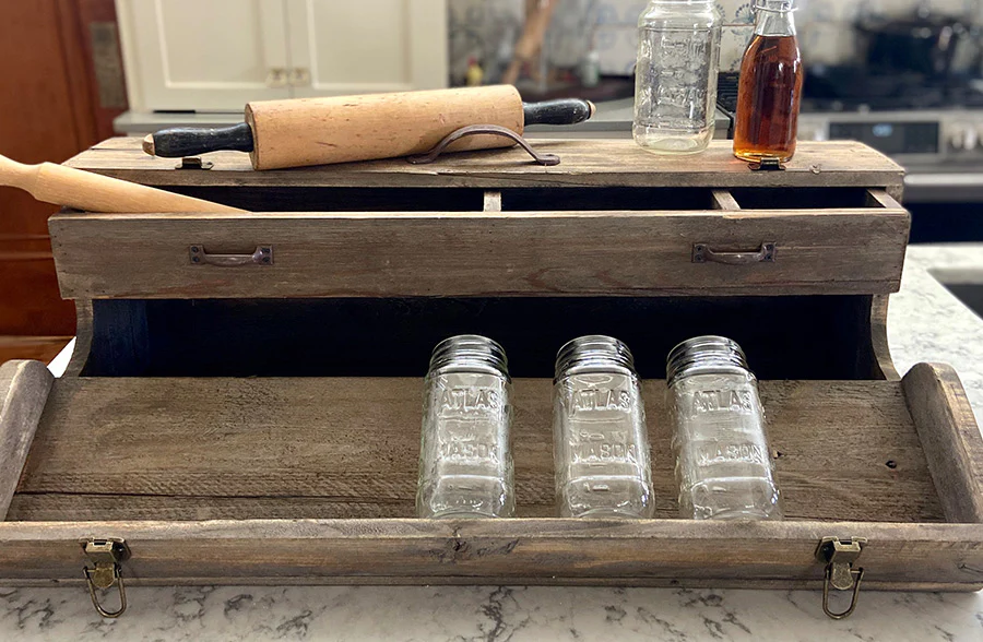 Vintage Inspired Salesman's Wooden Storage Box