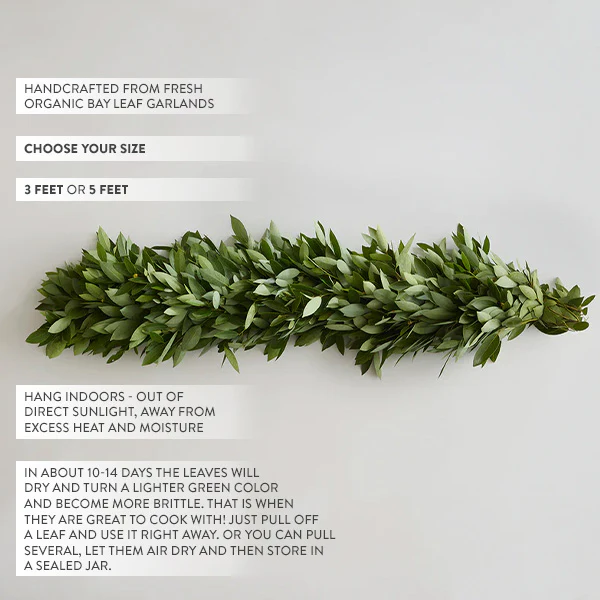 Bay Leaf Cooking Garland, Choose Your Size