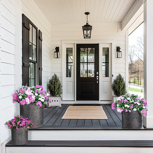 Textured Zinc and Copper Planters with Handles, Set of 3