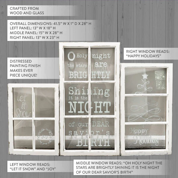 Hinged Window Pane Holiday Sign | DES Exclusive