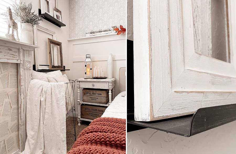 Metal Gunmetal Floating Wall Shelves, Set of 2