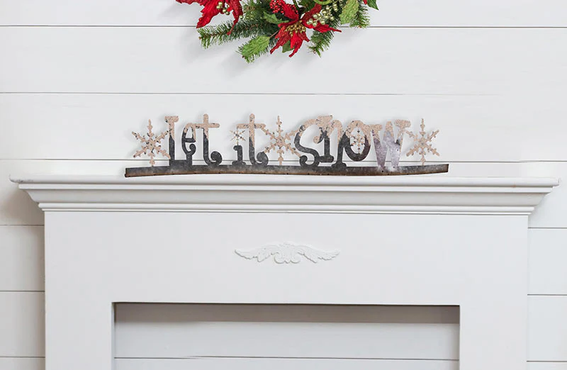 Galvanized Metal Let It Snow Sign  Pick Your Style