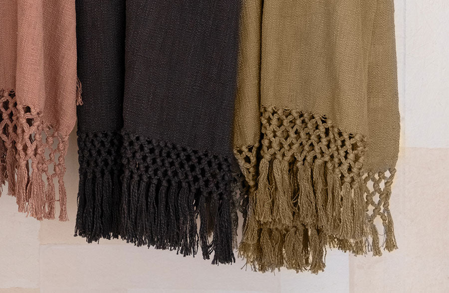 Fringe Edge Crochet Throw Blanket