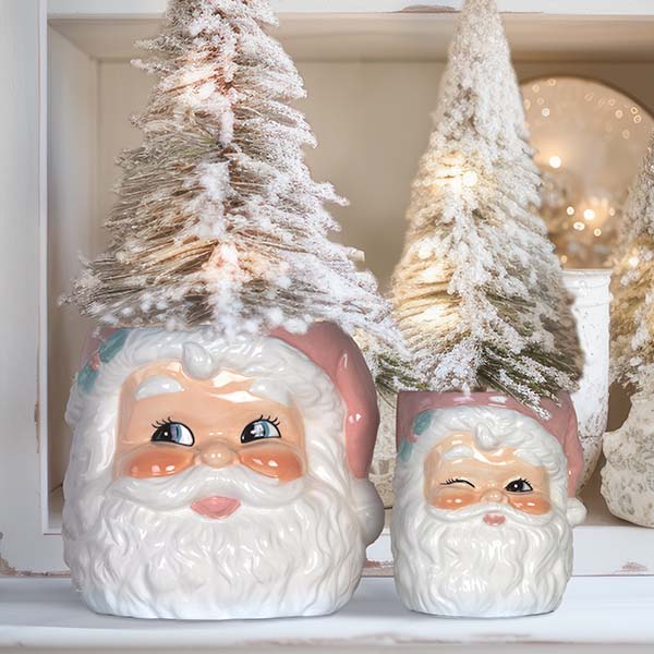 HUGE Retro Santa Nesting Bowls, Set of 2