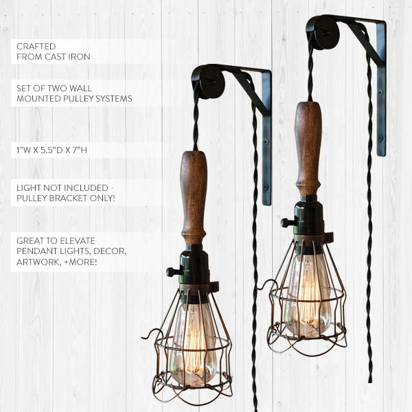 Wall Mounted Pulley System, Set of 2