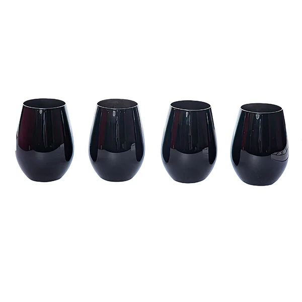 Skeleton Stemless Wine Glasses, Set of 4