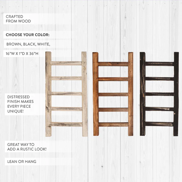 Wooden Farmhouse Ladder, Pick Your Color