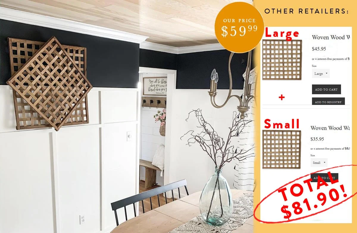 Tobacco basket Inspired Wood Wall Decor, Set of 2