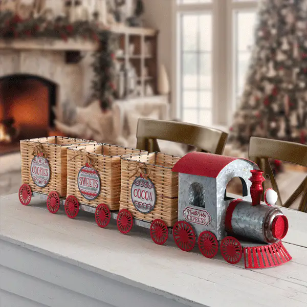 40 Inch Long North Pole Express Train with Baskets